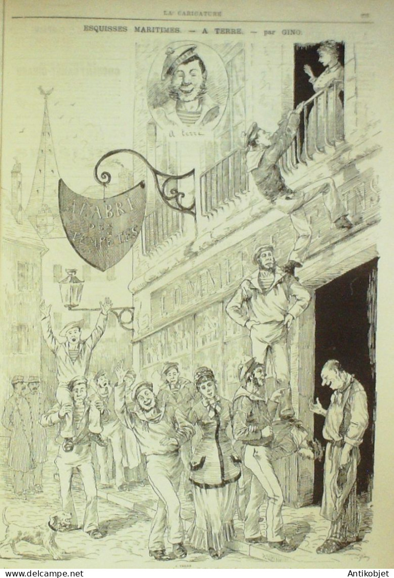 La Caricature 1884 N°236 Forfait De L'adjudant Quintésixte Draner Album De Tata Job Gino - Revistas - Antes 1900