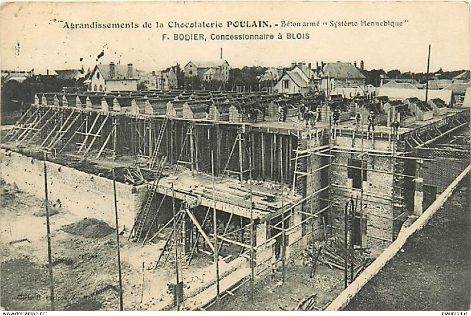 41 Agrandissement Dela Chocolaterie POULAIN - Béton Armé Système Hennebique F.BODIER Cocessionnaire à Blois - Blois