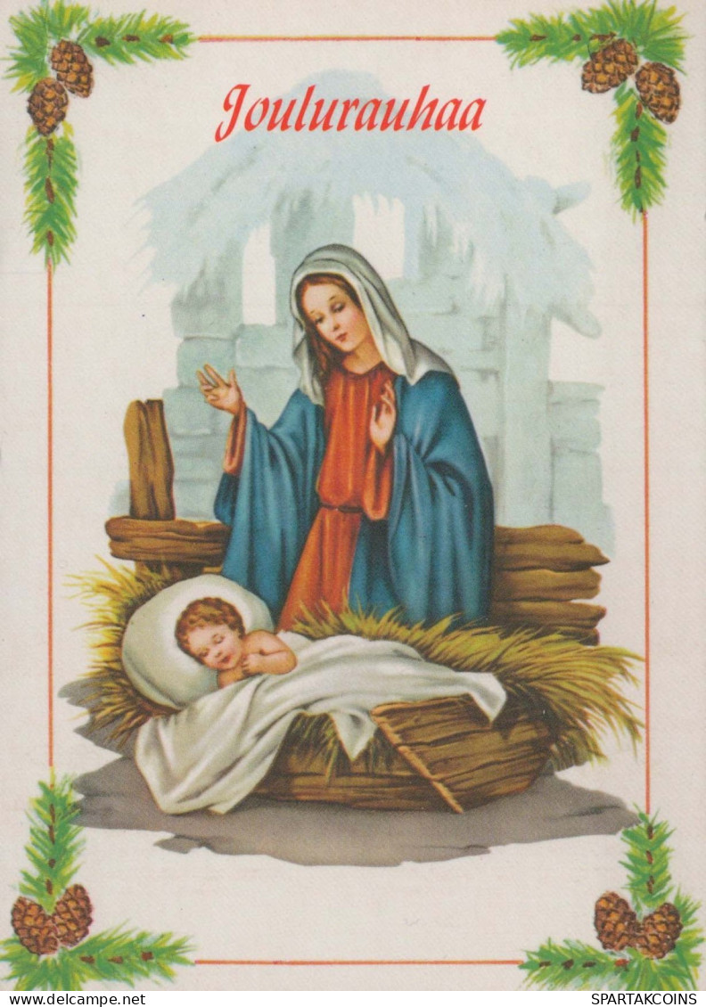 Vierge Marie Madone Bébé JÉSUS Religion Vintage Carte Postale CPSM #PBQ056.A - Jungfräuliche Marie Und Madona