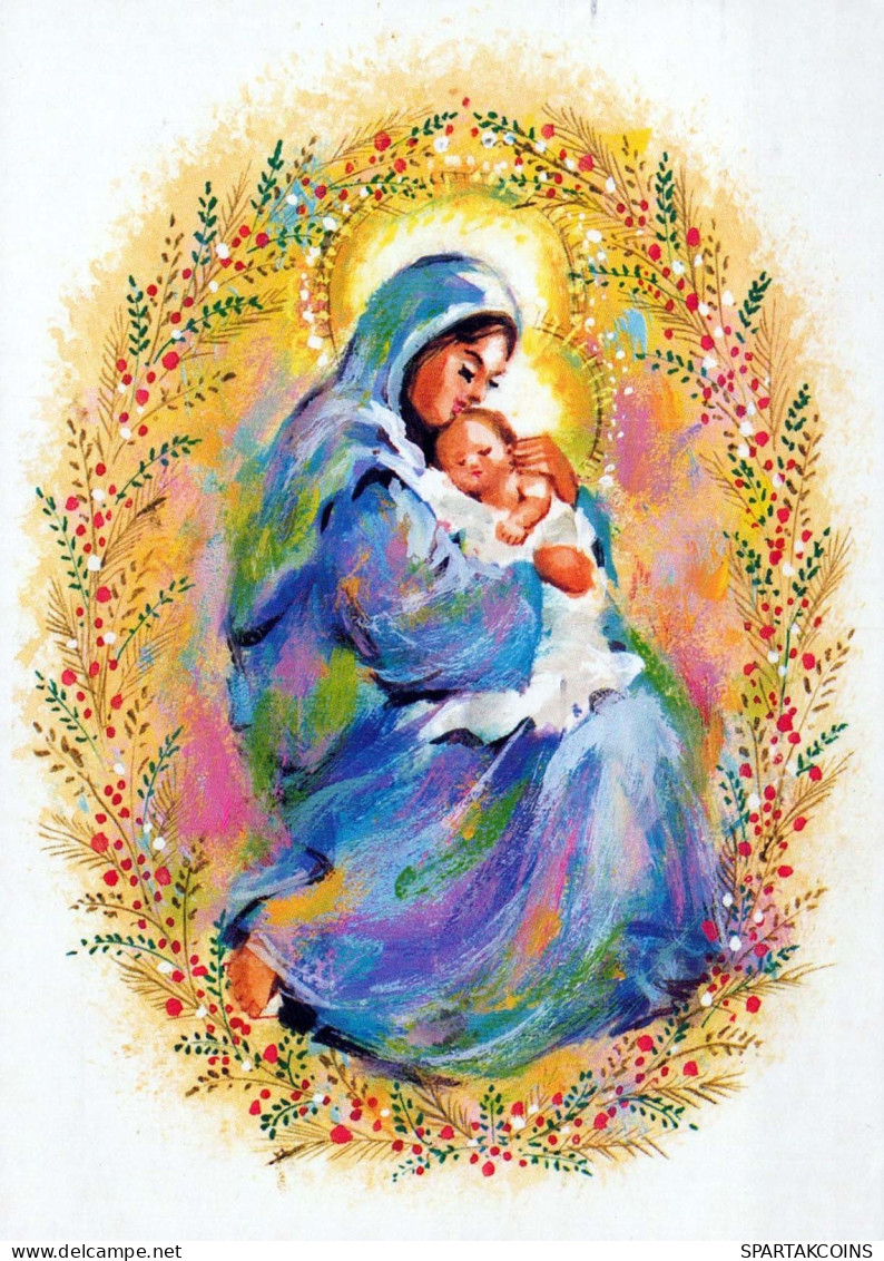 Vergine Maria Madonna Gesù Bambino Religione Vintage Cartolina CPSM #PBQ085.A - Vierge Marie & Madones