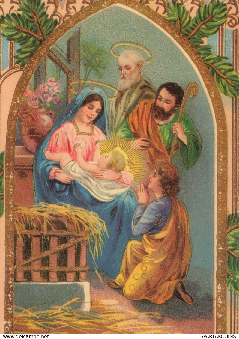 Vergine Maria Madonna Gesù Bambino Natale Religione Vintage Cartolina CPSM #PBP994.A - Virgen Maria Y Las Madonnas