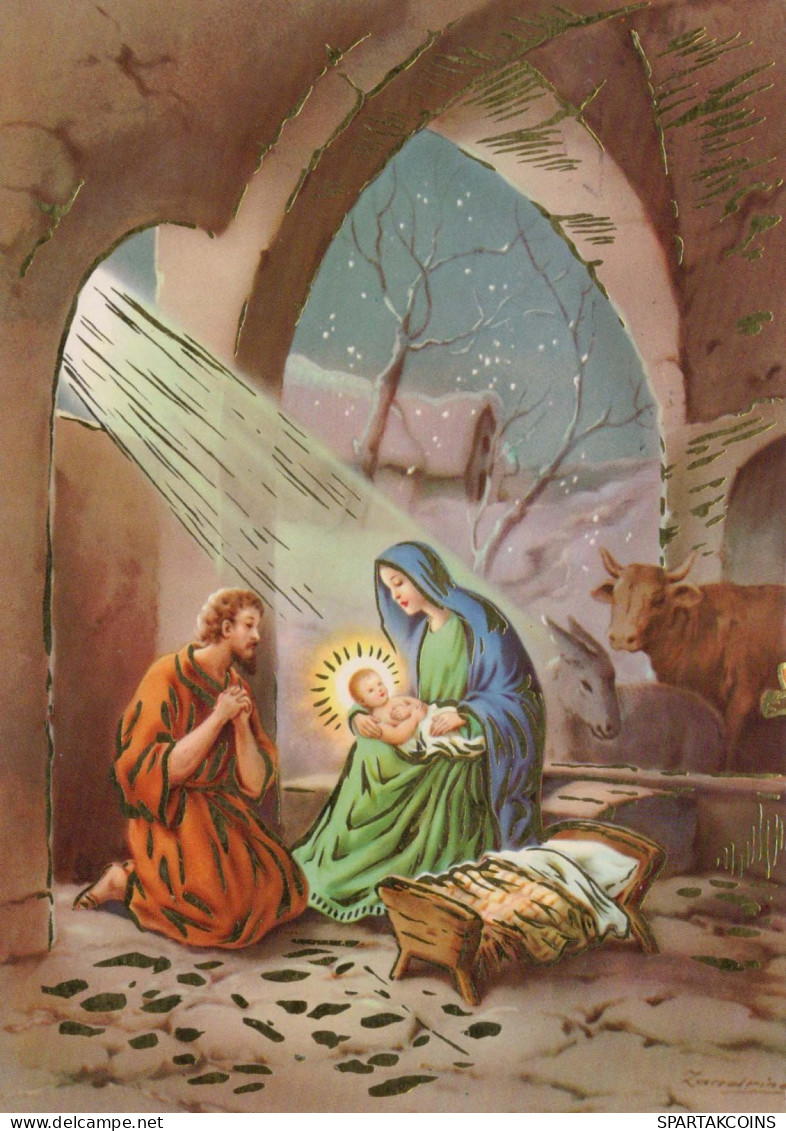 Virgen María Virgen Niño JESÚS Navidad Religión Vintage Tarjeta Postal CPSM #PBP888.A - Virgen Mary & Madonnas