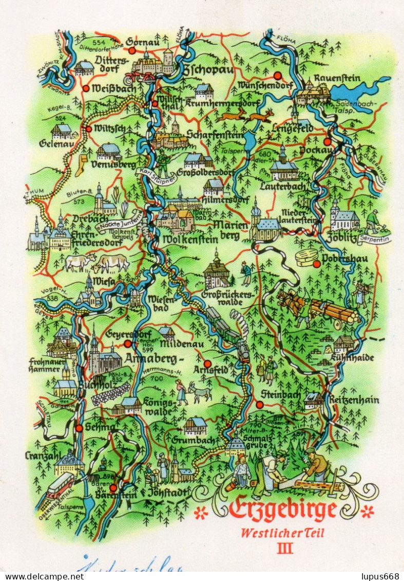 BRD- Sa: Landkarte Erzgebirge Westlicher Teil - Andere & Zonder Classificatie