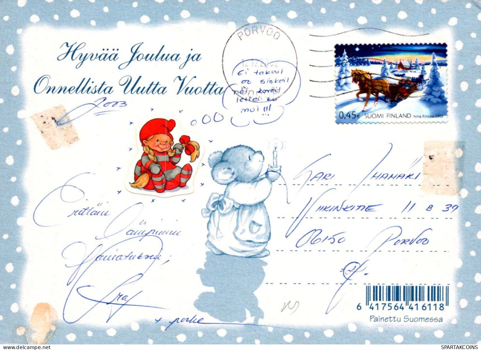 ÁNGEL Navidad Vintage Tarjeta Postal CPSM #PBP368.A - Engel