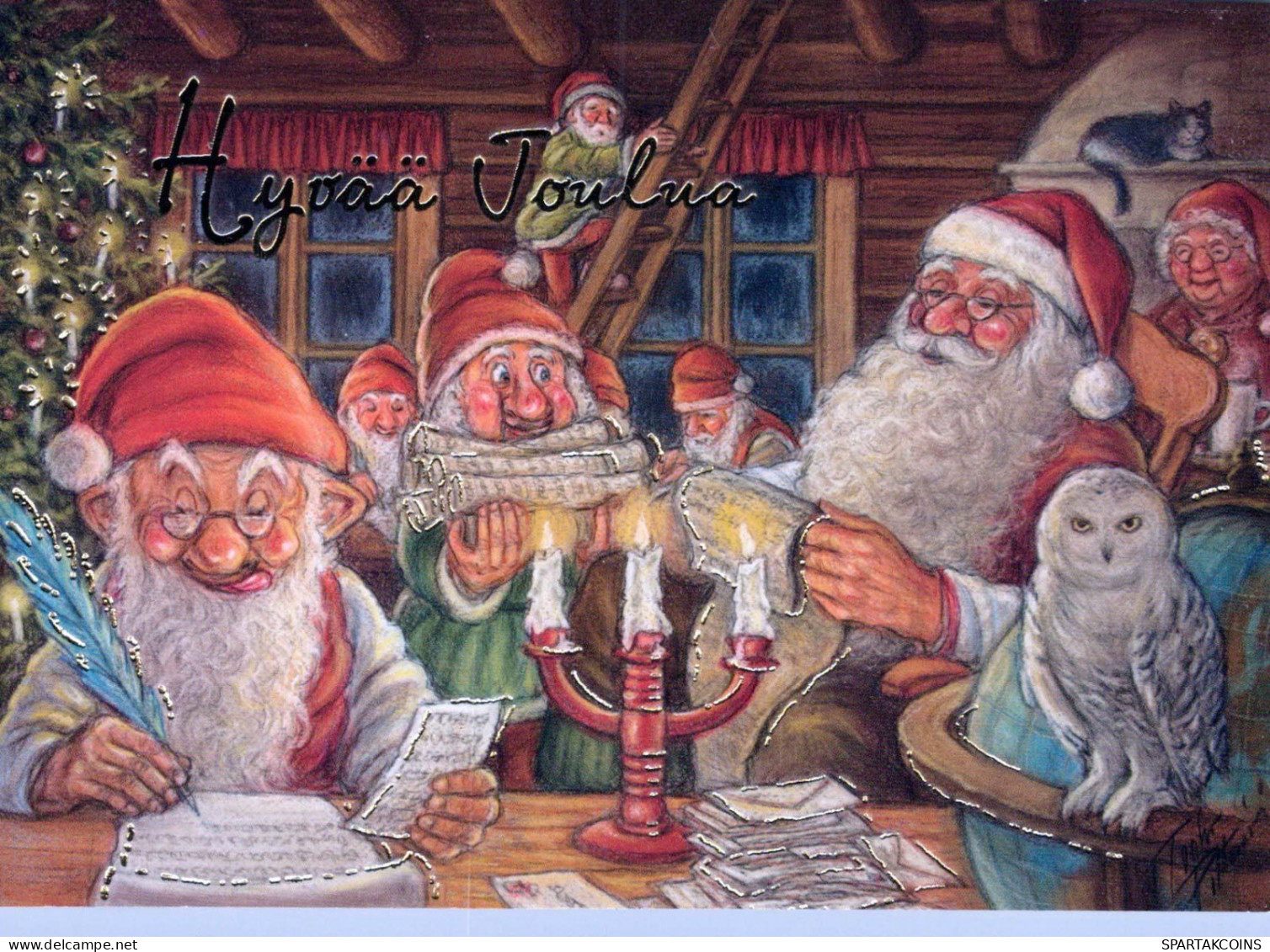 PÈRE NOËL Bonne Année Noël GNOME Vintage Carte Postale CPSM #PBL846.A - Santa Claus