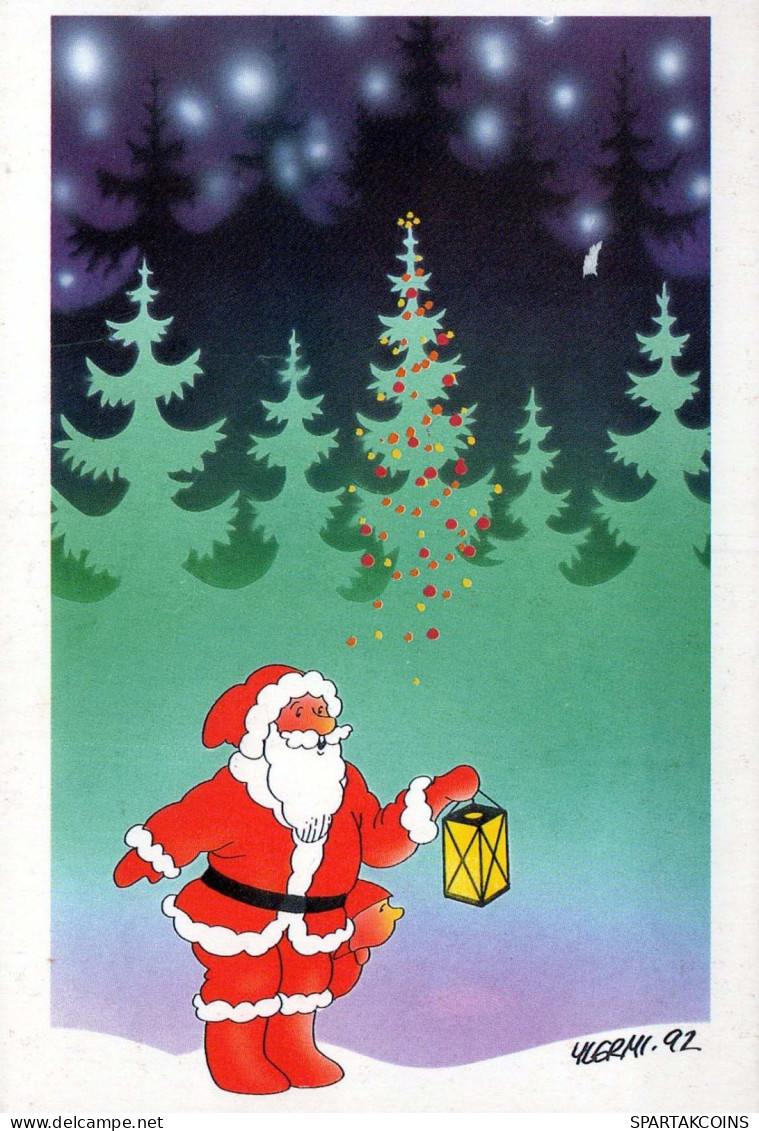 PÈRE NOËL Bonne Année Noël GNOME Vintage Carte Postale CPSM #PBL786.A - Santa Claus