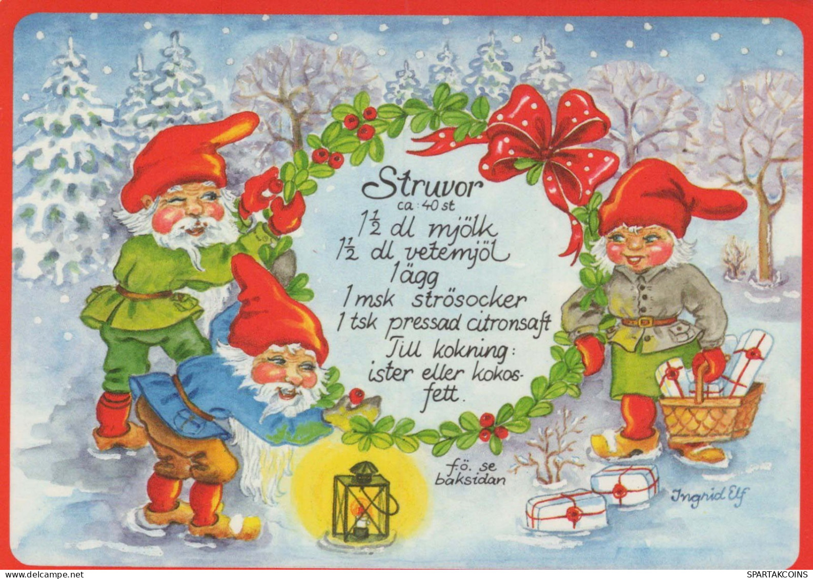 BABBO NATALE Buon Anno Natale GNOME Vintage Cartolina CPSM #PBL790.A - Santa Claus