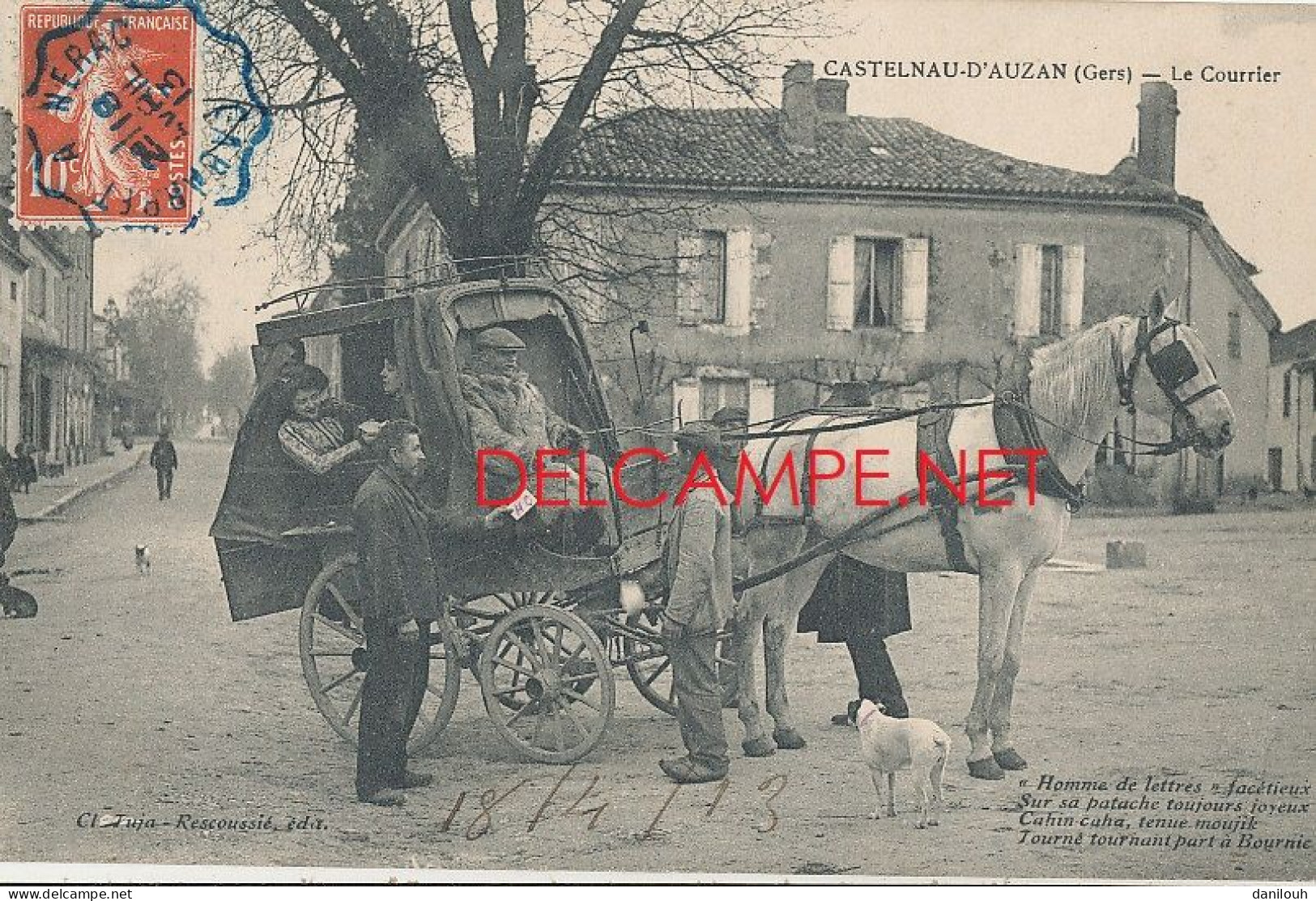 32 // CASTELNAU D AUZAN    Le Courrier  -  CACHET CABARRET A NERAC Cachet Convoyeur Au Verso - Autres & Non Classés