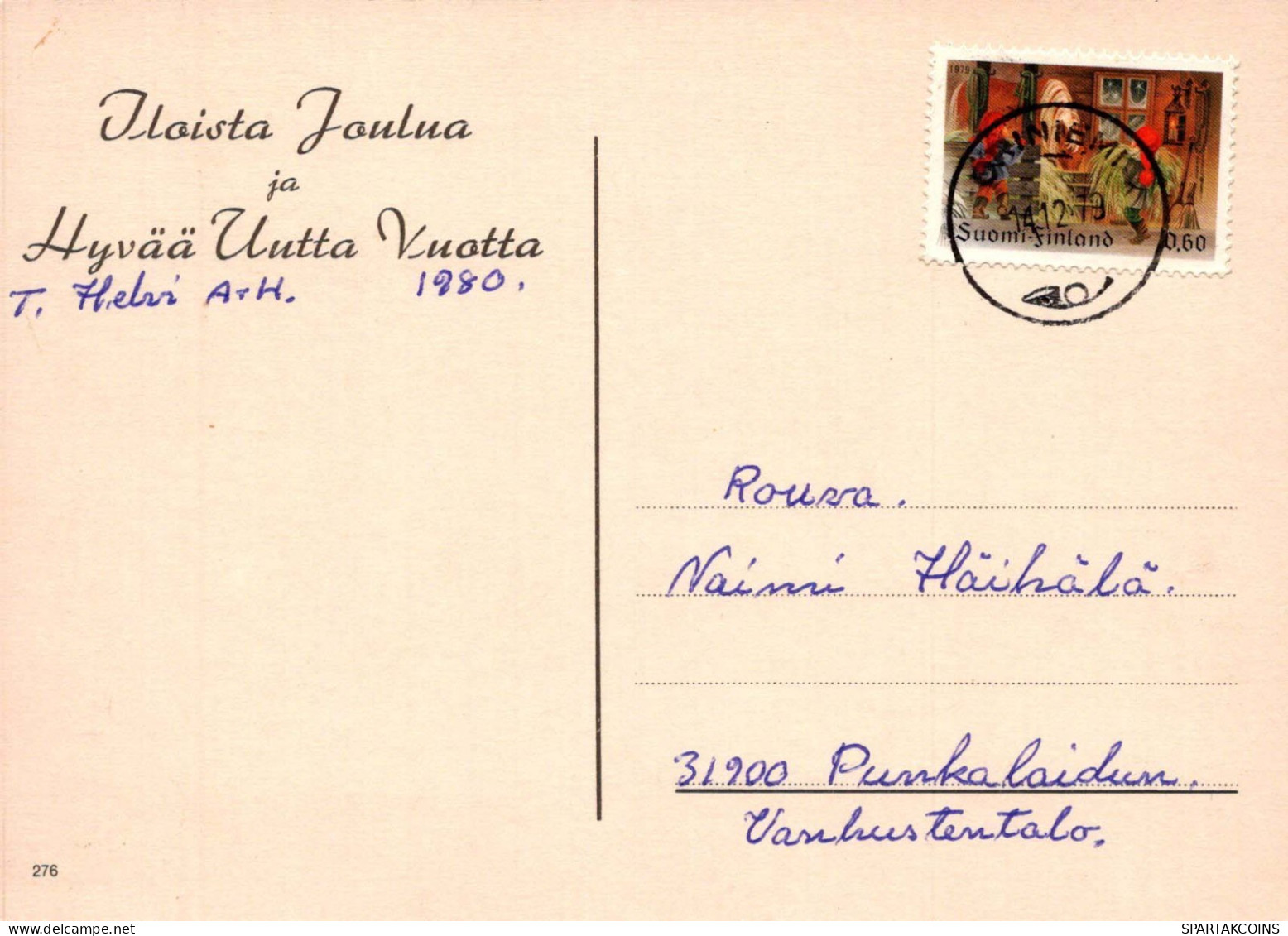 SANTA CLAUS Happy New Year Christmas GNOME Vintage Postcard CPSM #PBL643.A - Santa Claus
