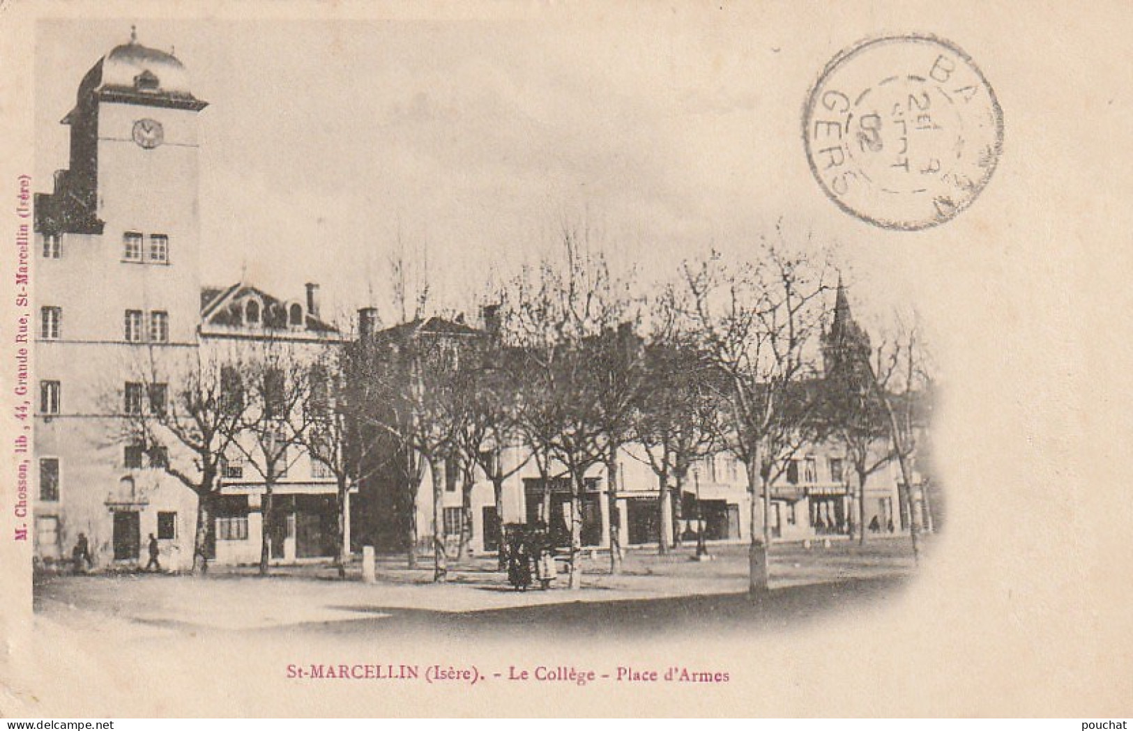 DE 16 -(38) ST MARCELLIN -  LE COLLEGE -  PLACE D ' ARMES  -   2 SCANS - Saint-Marcellin