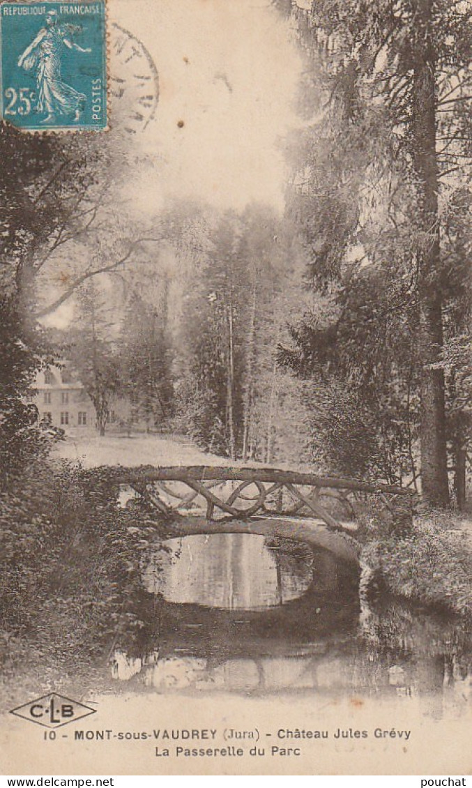 DE 17 -(39 ) MONT SOUS VAUDREY -  CHATEAU JULES GREVY - LA PASSERELLE DU PARC   - 2 SCANS - Sonstige & Ohne Zuordnung