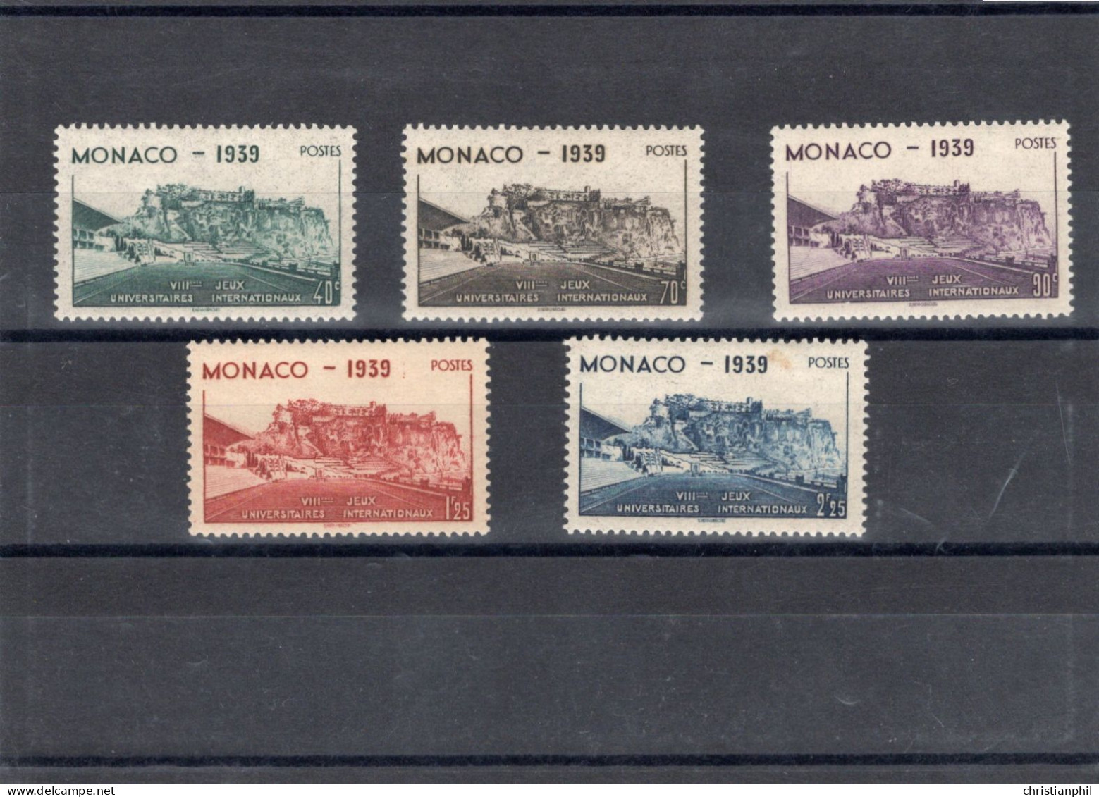 TIMBRES MONACO . ANNEE 1939   N° 195 à 199. NEUF ** - Unused Stamps