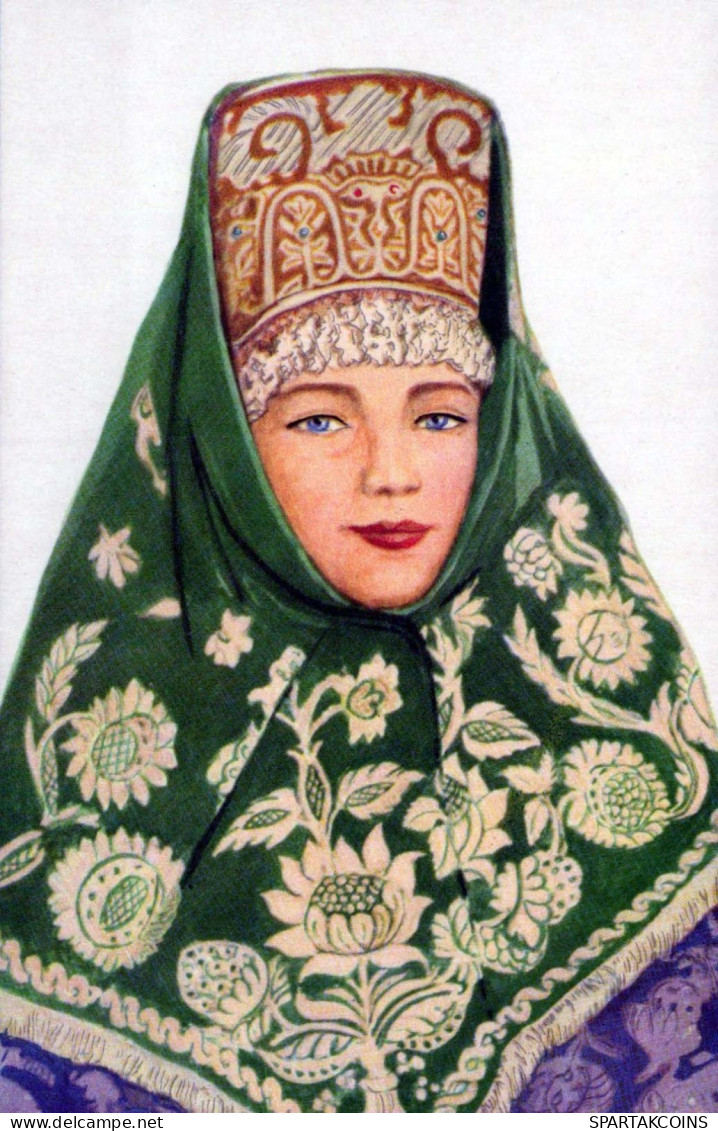 WOMEN'S CLOTHING XIX CENTURY UdSSR Vintage Ansichtskarte Postkarte CPSMPF #PKG983.A - Trachten