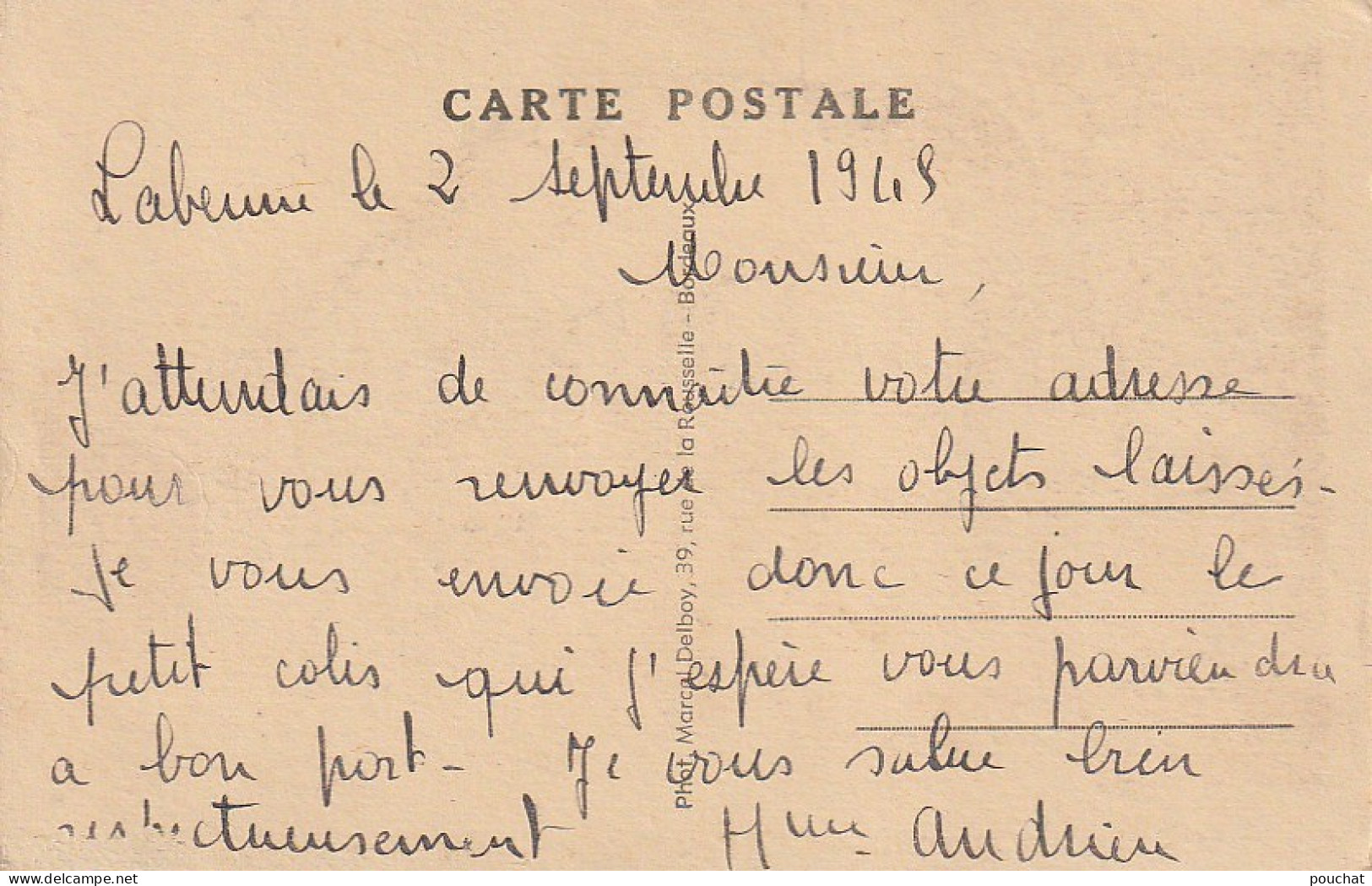 DE 18 -(40) LABENNE  -  HOTEL CAFE RESTAURANT ANDRIEU - PERSONNEL ET ENFANTS  ( CORRESPONDANCE ANDRIEU )-  2 SCANS - Altri & Non Classificati