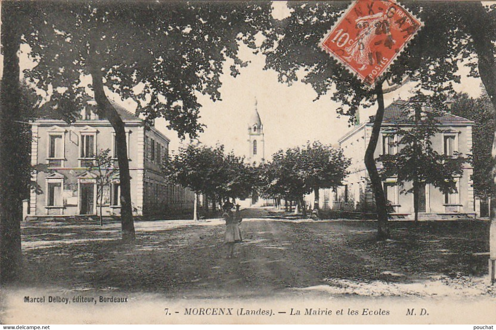 DE 18 -(40) MORCENX  -  LA MAIRIE ET LES ECOLES   - 2 SCANS - Morcenx