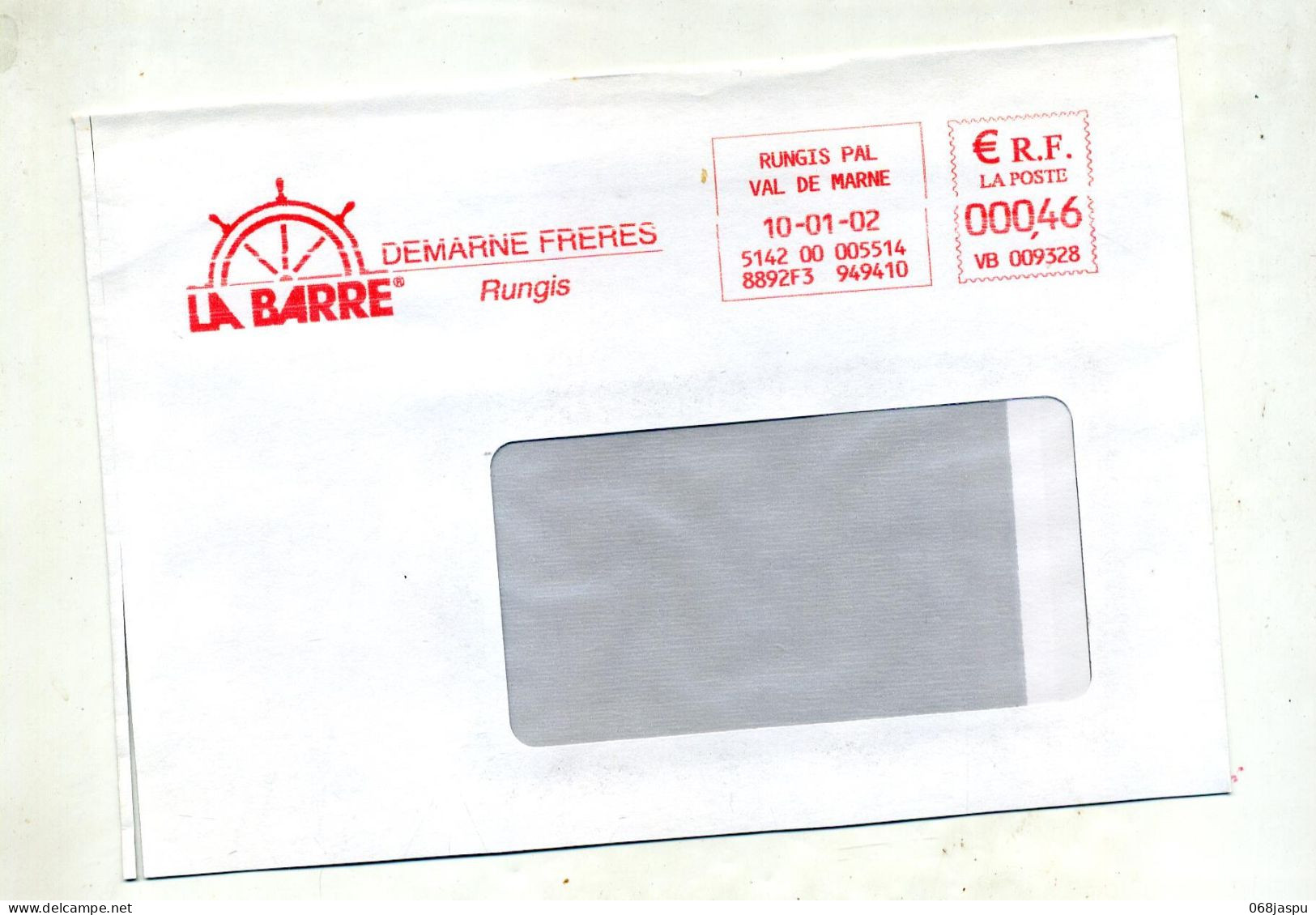 Lettre Flamme Ema  Rungis La Barre Produit Mer - EMA ( Maquina De Huellas A Franquear)