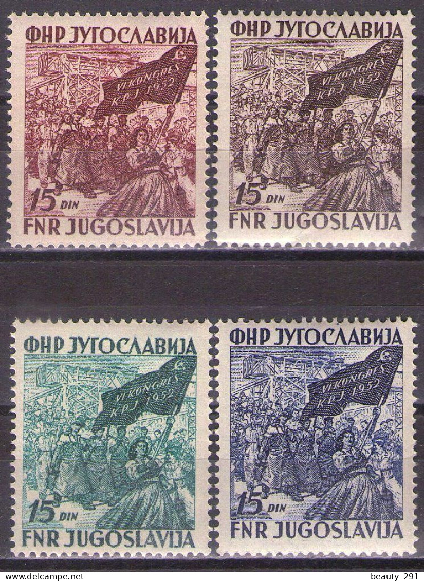 Yugoslavia 1952 - Communist Party Congress - Mi 708-711 - MNH**VF - Ungebraucht