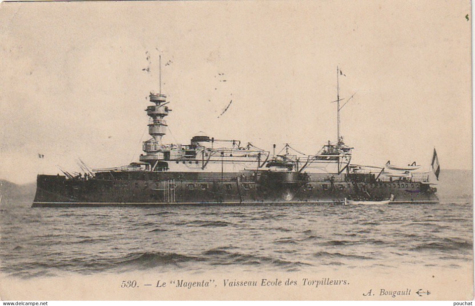 DE 3 - LE " MAGENTA "  - VAISSEAU ECOLE DES TORPILLEURS -  CORRESPONDANCE TOULON  1904  - 2 SCANS - Guerre