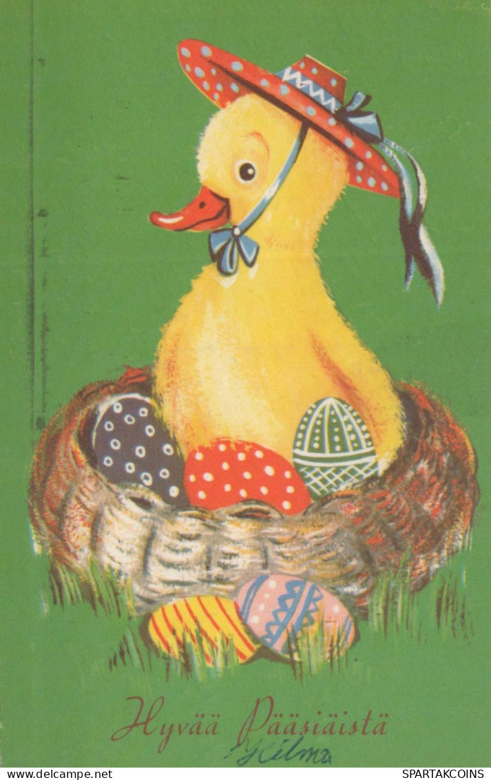 PASCUA POLLO HUEVO Vintage Tarjeta Postal CPA #PKE447.A - Ostern