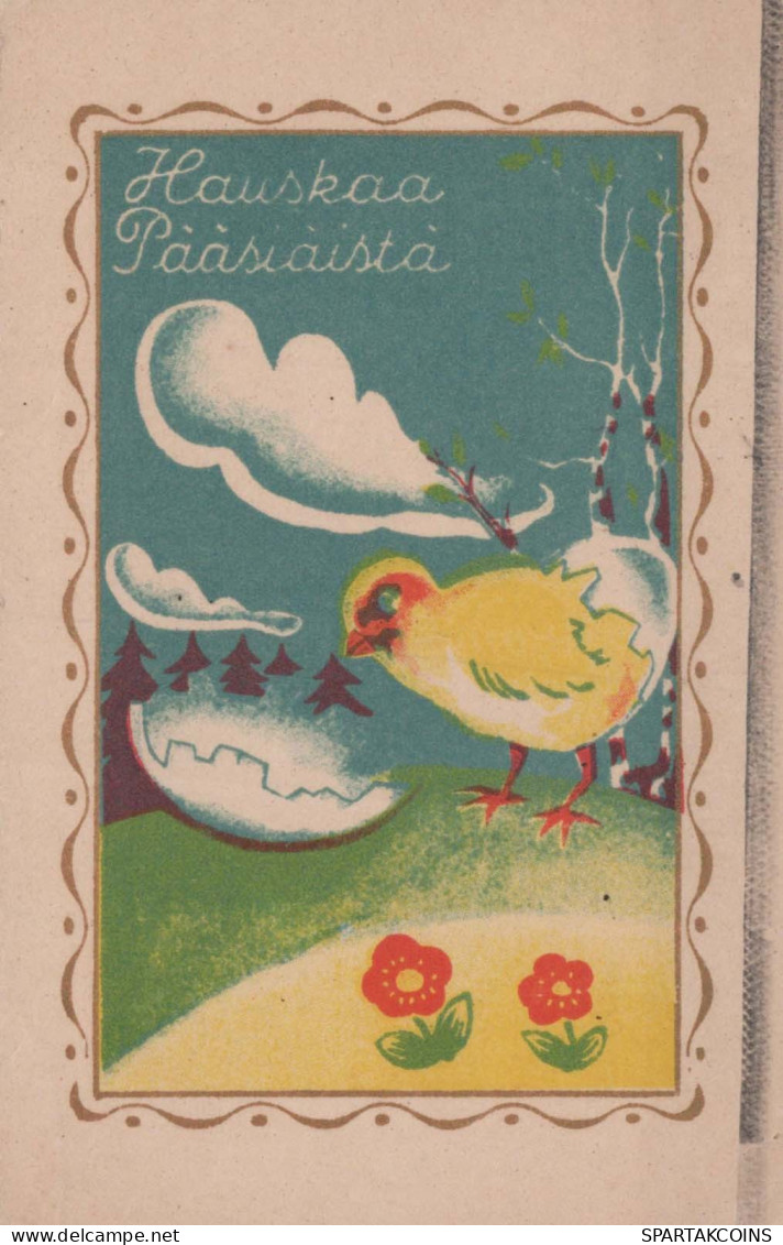 PÂQUES POULET ŒUF Vintage Carte Postale CPA #PKE439.A - Ostern