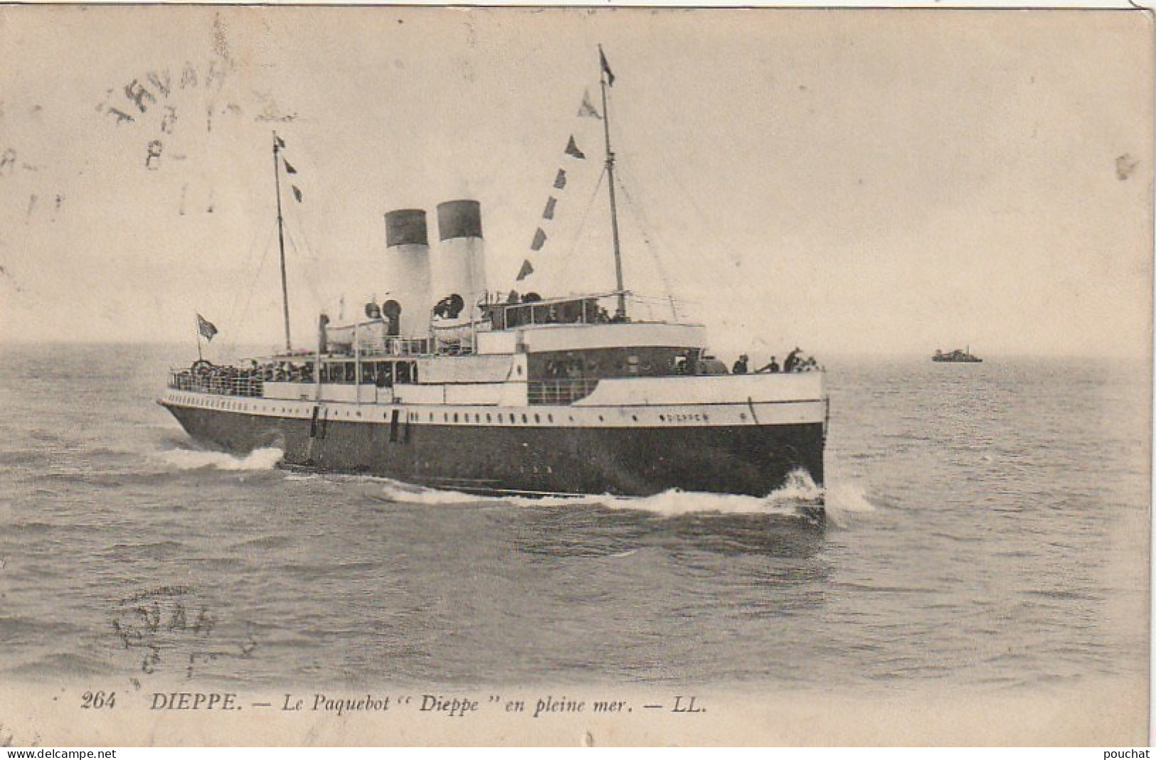 DE 3 -(76) DIEPPE  -  LE PAQUEBOT " DIEPPE " EN PLEINE MER   - 2 SCANS - Dampfer