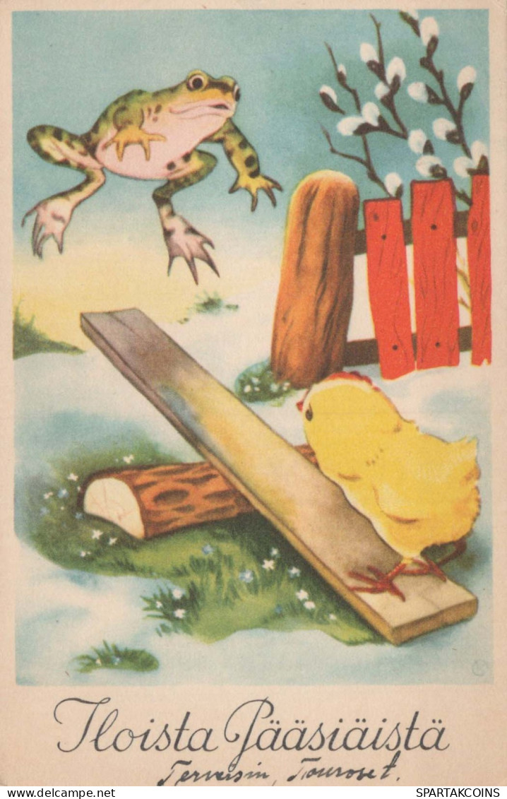 PÂQUES POULET ŒUF Vintage Carte Postale CPA #PKE279.A - Easter