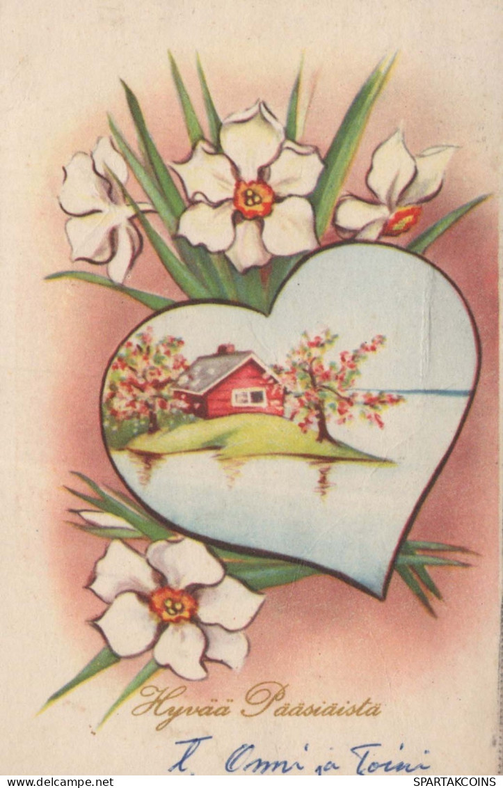 PASQUA FIORI Vintage Cartolina CPA #PKE158.A - Easter