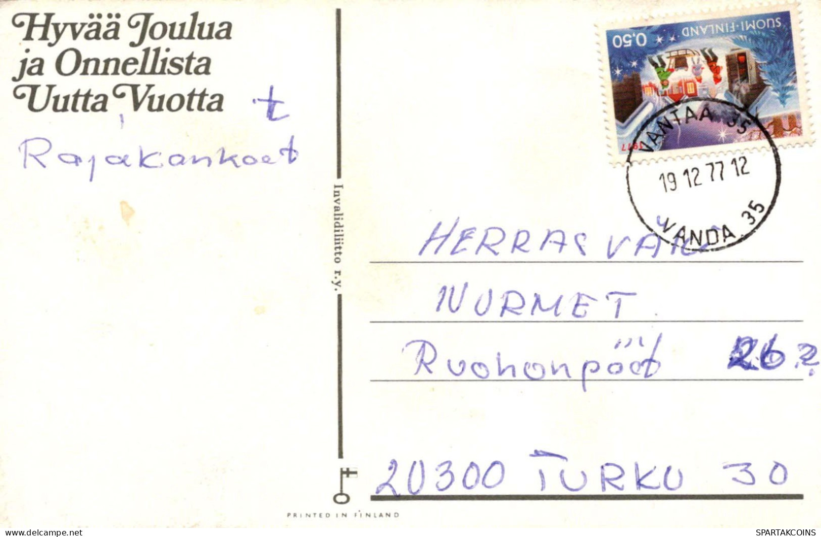 PAPÁ NOEL Feliz Año Navidad GNOMO Vintage Tarjeta Postal CPSMPF #PKD931.A - Santa Claus