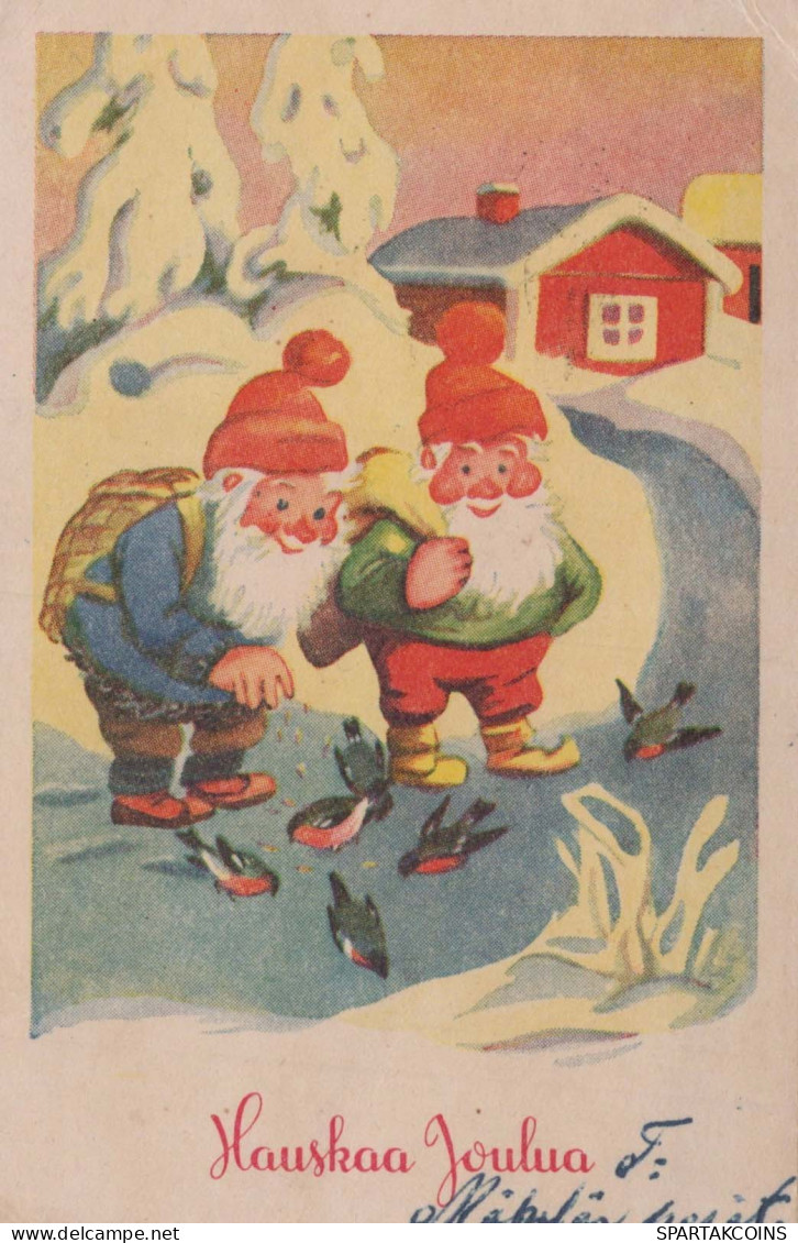 PÈRE NOËL Bonne Année Noël GNOME Vintage Carte Postale CPSMPF #PKD273.A - Santa Claus