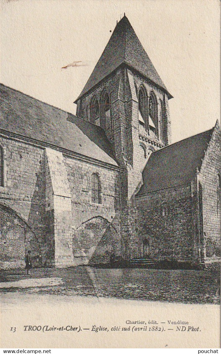 DE 25 -(41) TROO -  EGLISE , COTE SUD  - EDIT. CHARTIER , VENDOME -  2 SCANS - Autres & Non Classés