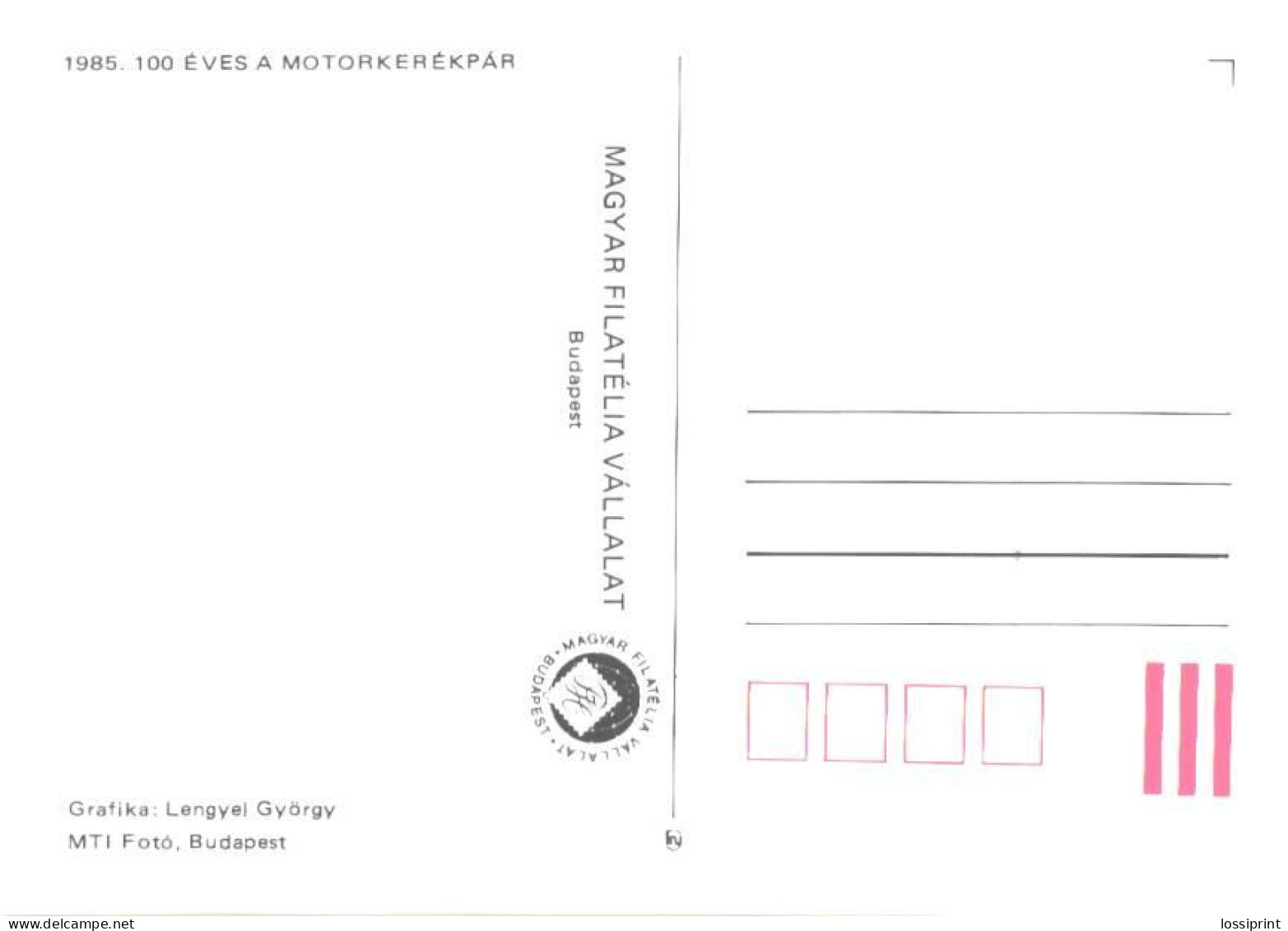 Hungary:Maxi Card, Motorbike Rudge-Whitworth 500 Cm3  1935, 1985 - Motorräder