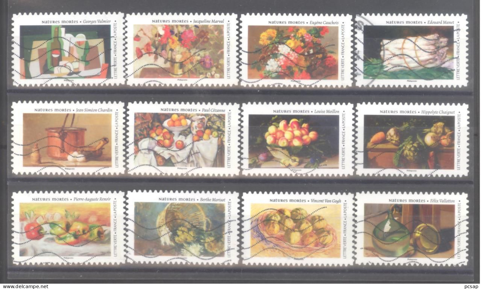 France Autoadhésifs Oblitérés N°2332/2343 (Série Complète : Natures Mortes) (lignes Ondulées) - Used Stamps