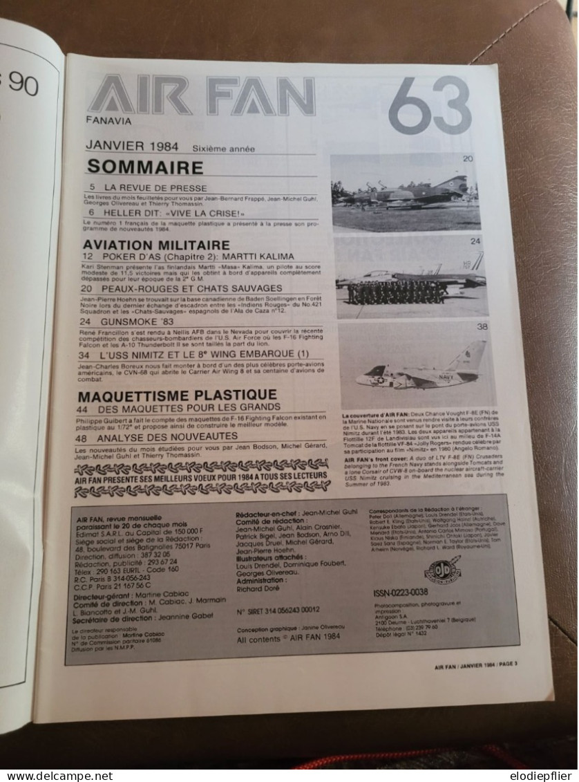 Air Fan. N°63. Janvier 1984. Le Mensuel De L'aéronautique Militaire Internationale - Aviazione