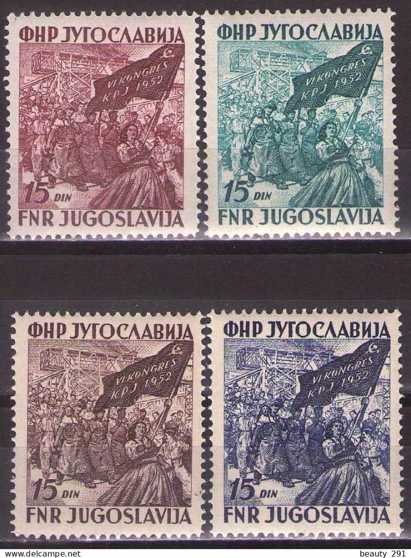 Yugoslavia 1952 - Communist Party Congress - Mi 708-711 - MNH**VF - Unused Stamps