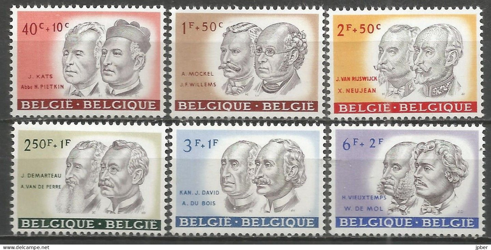 Belgique - Personnalités - Kats, Pietkin, Mockel, Willems, Van Rijswijck, Neujean, Demarteau,... - N°1176 à 1181 * - Nuevos