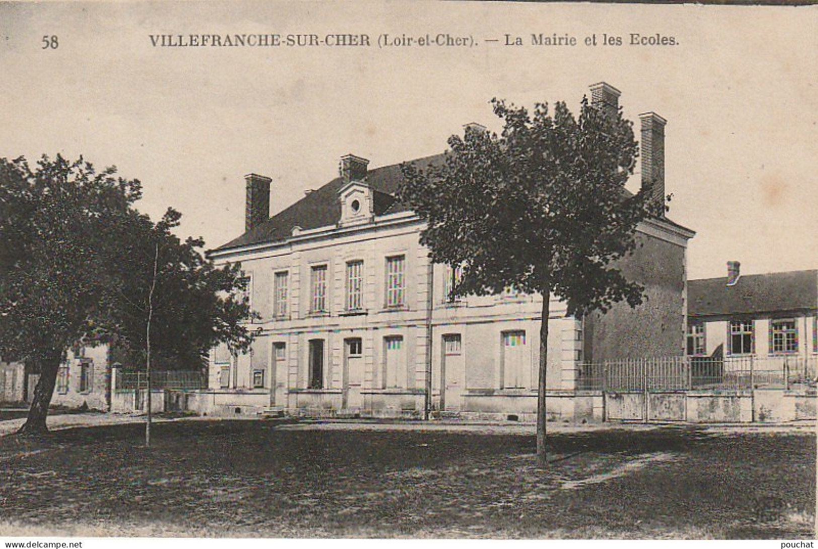 DE 26 -(41) VILLEFRANCHE SUR CHER  -  LA MAIRIE ET LES ECOLES   -  2 SCANS - Autres & Non Classés