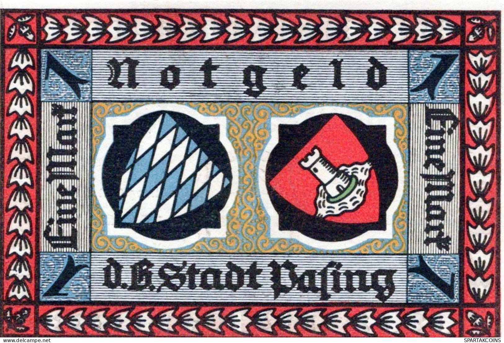 1 MARK 1918 Stadt PASING Bavaria UNC DEUTSCHLAND Notgeld Banknote #PB491 - [11] Local Banknote Issues