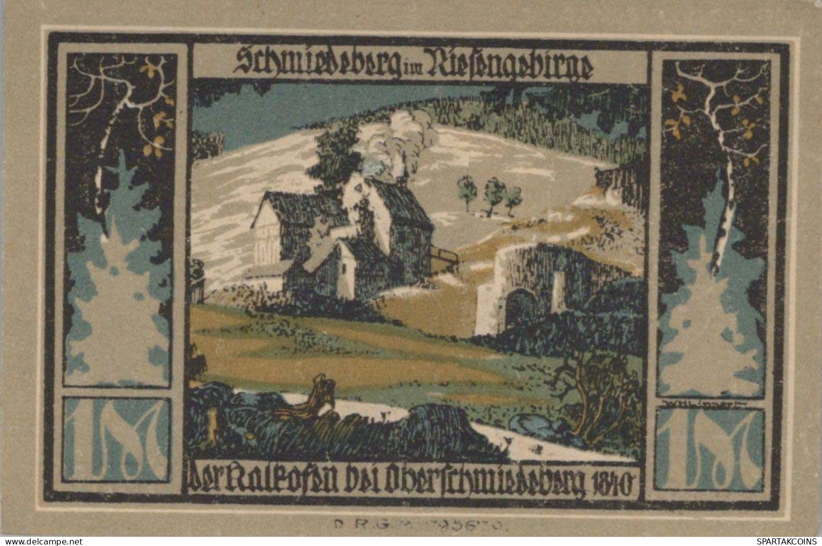 1 MARK 1914-1924 Stadt SCHMIEDEBERG Niedrigeren Silesia UNC DEUTSCHLAND Notgeld #PD280 - [11] Local Banknote Issues