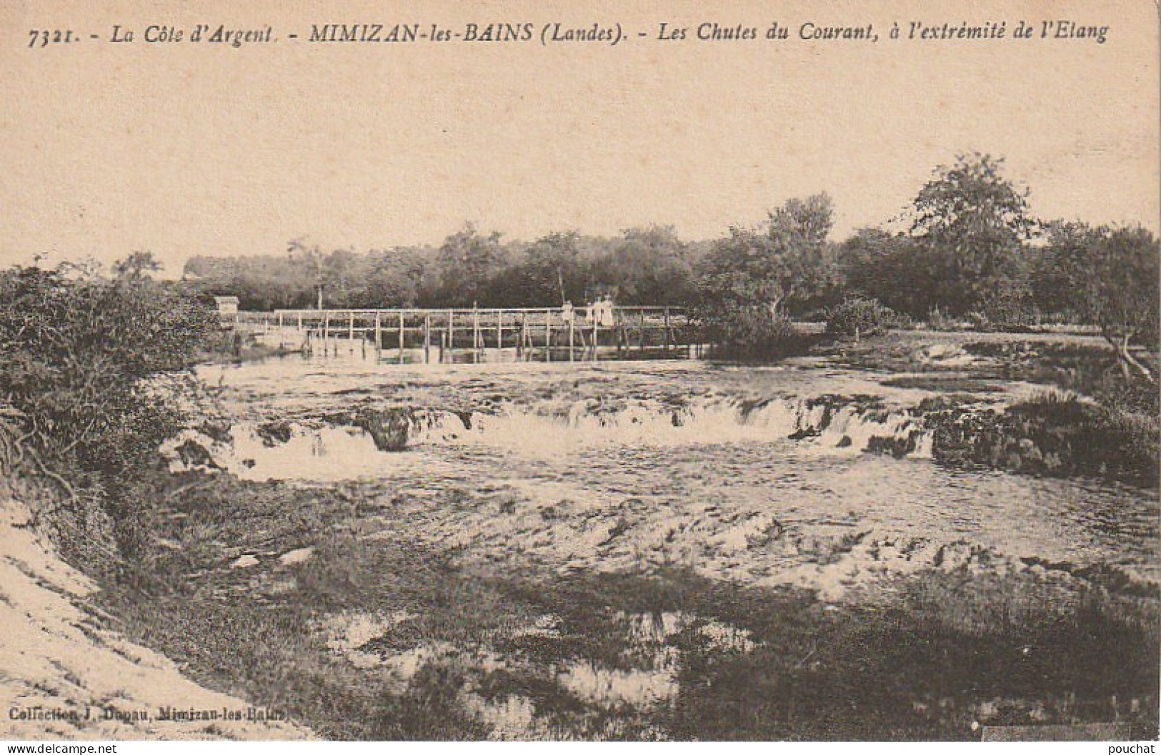 DE 18 -(40) MIMIZAN LES BAINS -  LES CHUTES DU COURANT , A L ' EXTREMITE DE L ' ETANG  - 2 SCANS - Mimizan