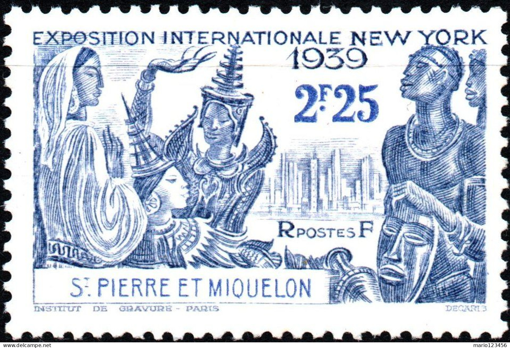 SAINT PIERRE-MIQUELON, ESPOSIZIONE INTERNAZIONALE, 1939, NUOVI (MLH*) Mi:PM 193, Scott:PM 206, Yt:PM 190 - Ongebruikt