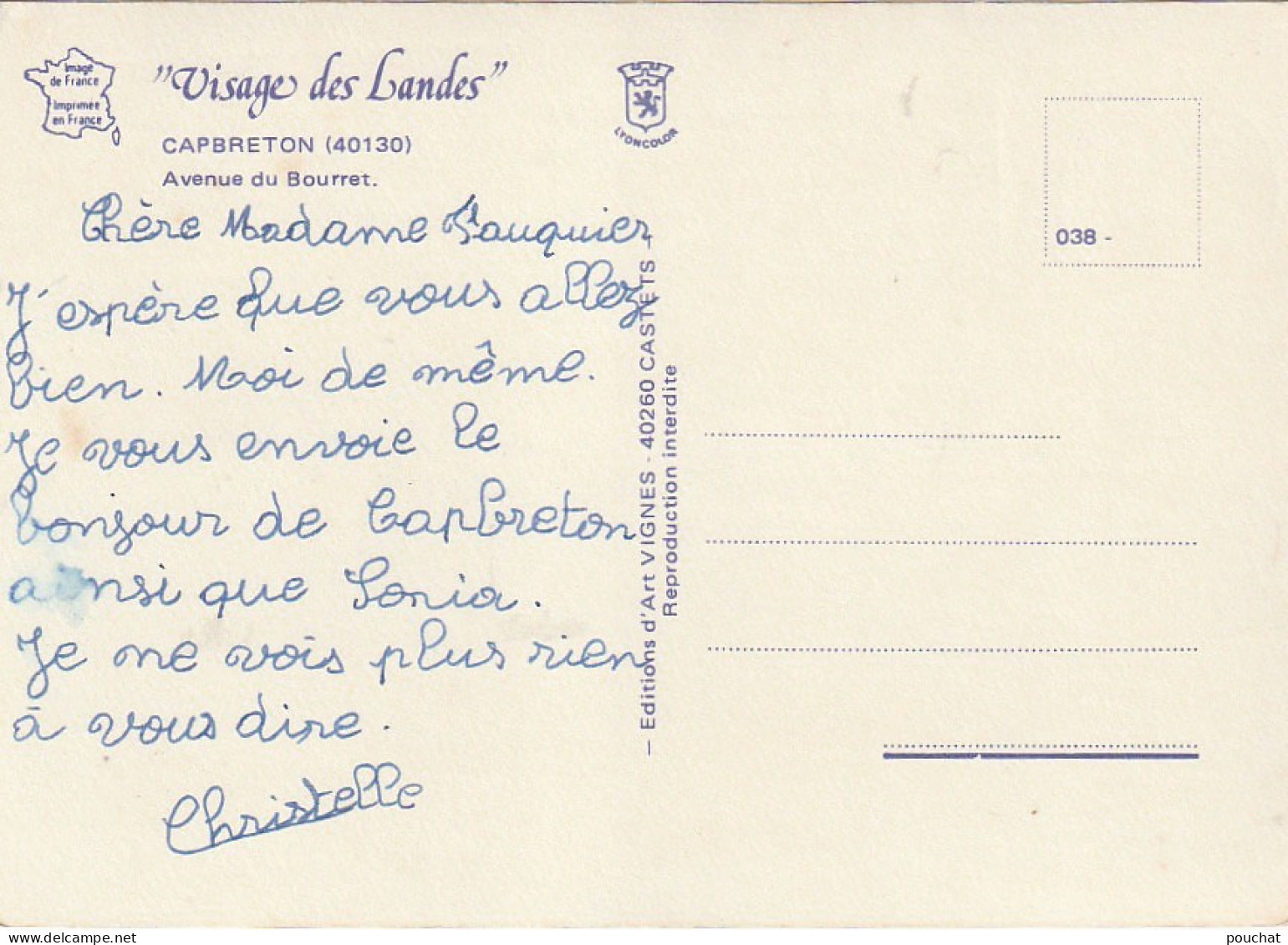 DE 19 -(40) CAPBRETON  - COLONIE AMICALE LAIQUE NERAC  -  CARTE COULEURS MULTIVUES  -  2 SCANS - Capbreton