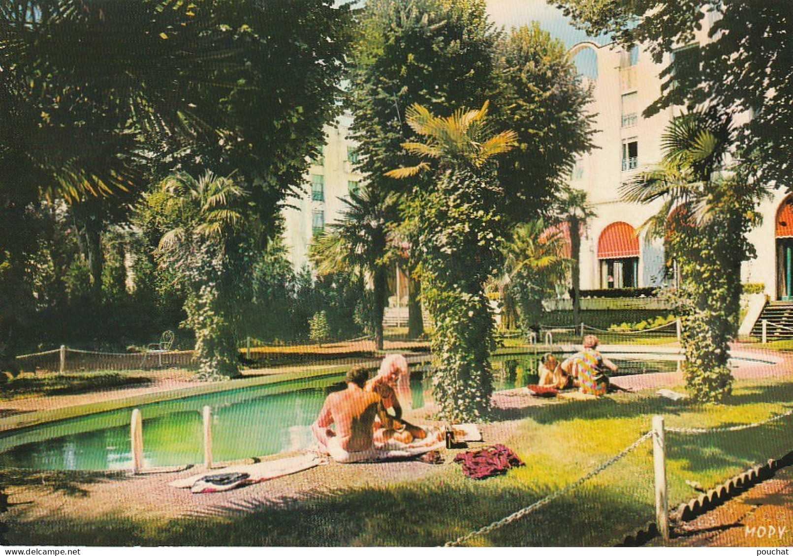 DE 19 -(40) DAX  -  " SPLENDID HOTEL"  - LA PISCINE - LES JARDINS  -  COUPLES EN VILLEGIATURE  - 2 SCANS - Dax