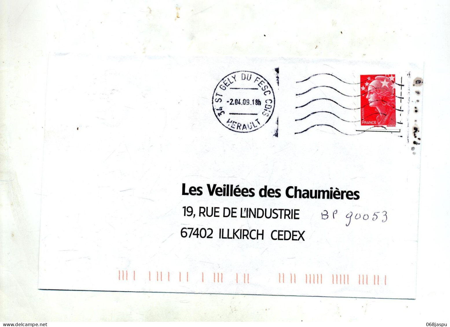 Lettre Flamme Muette Saint Gely - Oblitérations Mécaniques (flammes)