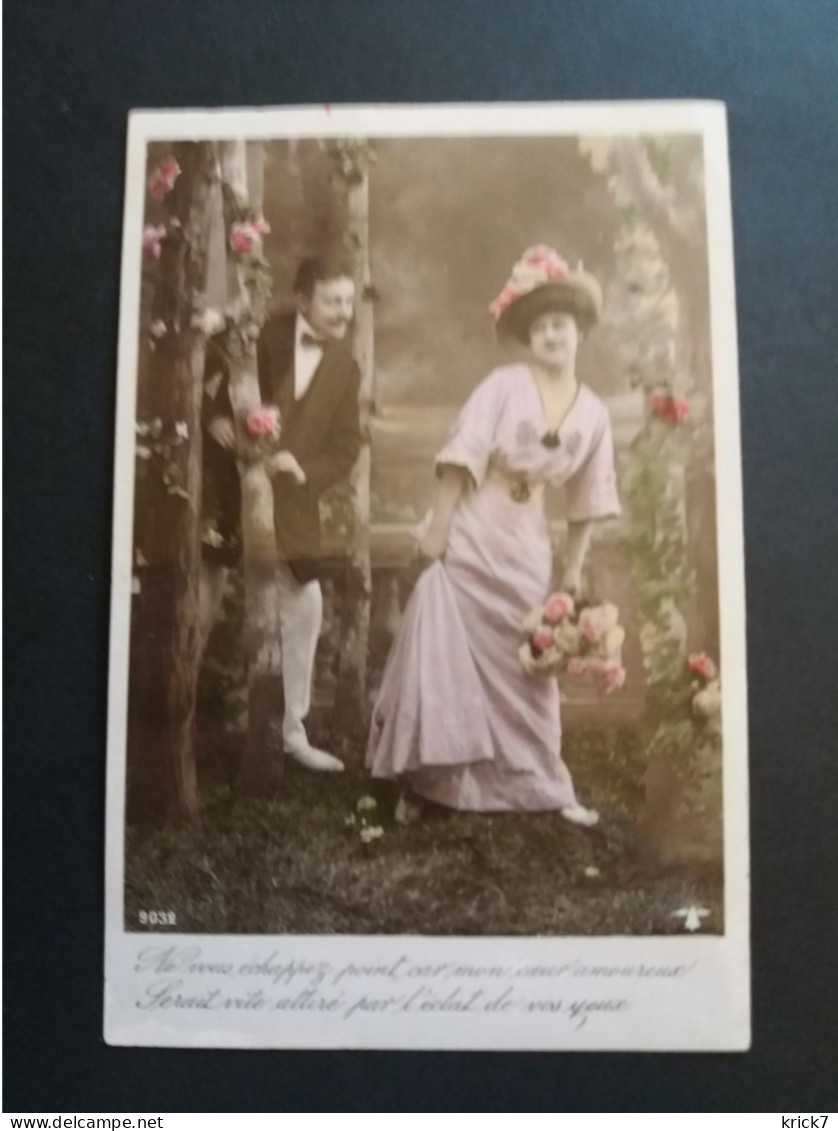 Belgique  Oblitération Saintes Sur CP Fantaisie Romantique 2 Scans - Postkarten 1871-1909