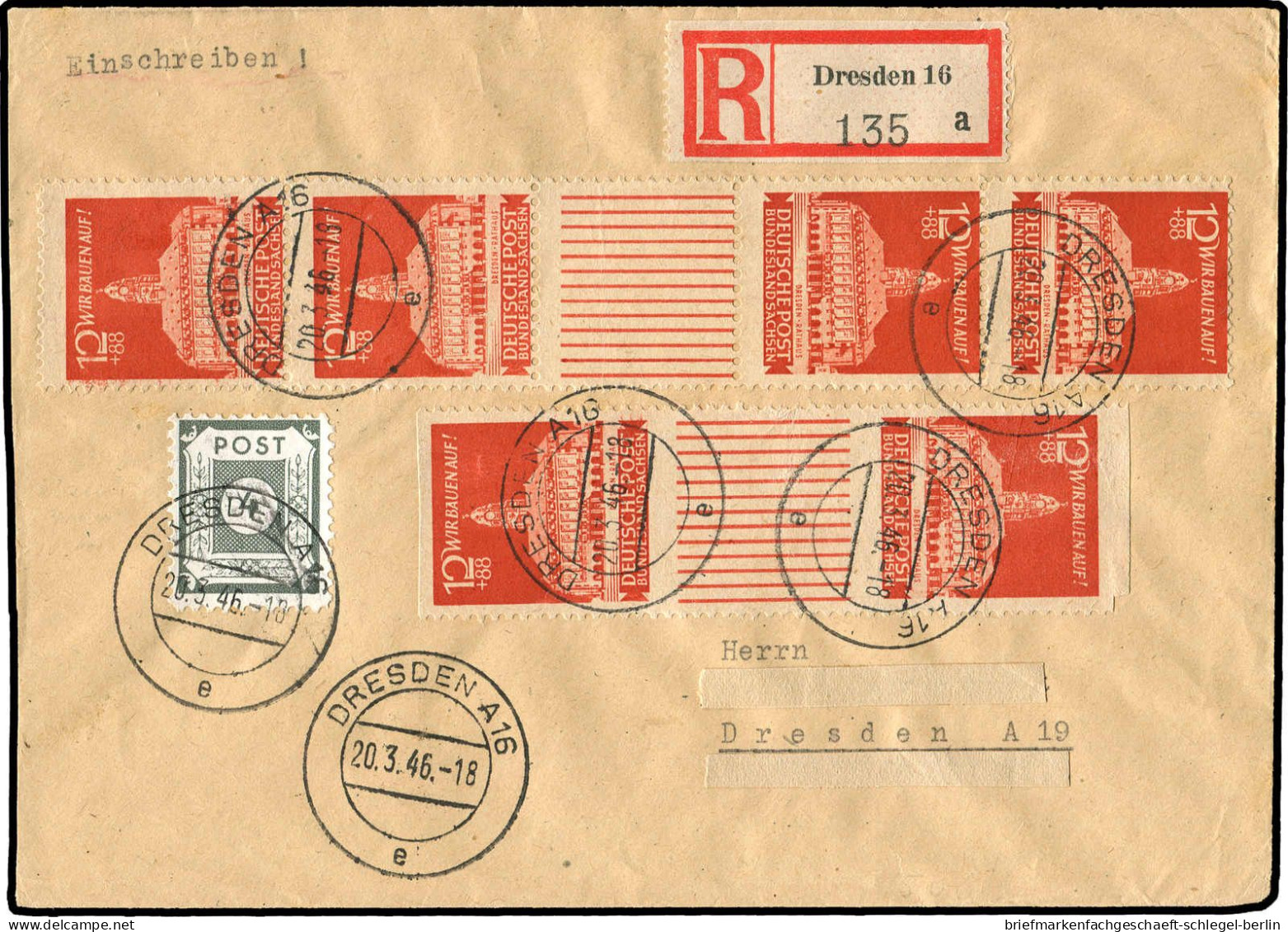 SBZ - Ostsachsen, 1946, 65aA SKZ, 65aA SKZ U, Brief - Altri & Non Classificati