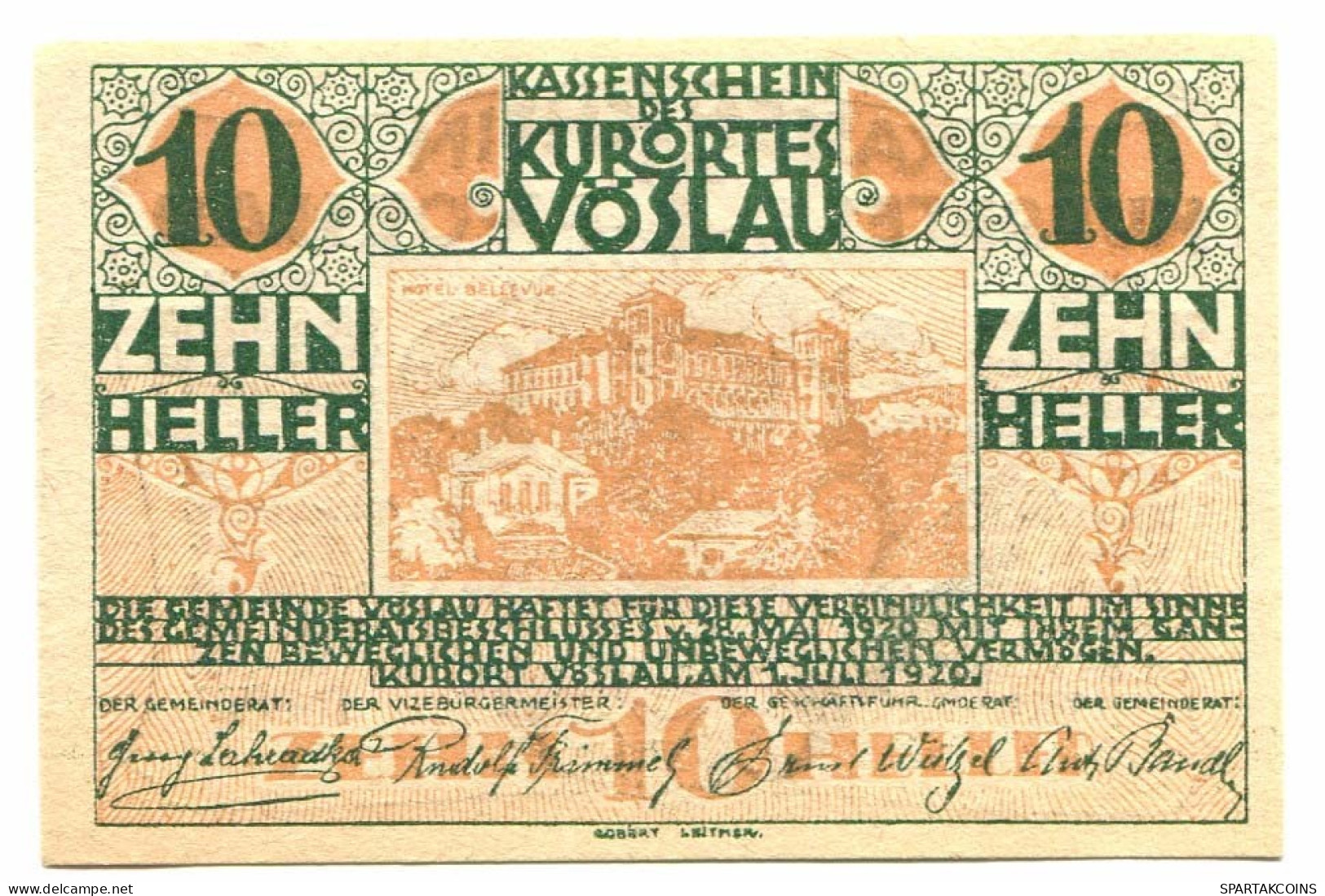 10 Heller 1920 KASSENSCHEIN Österreich Notgeld Papiergeld Banknote #P10748 - [11] Local Banknote Issues