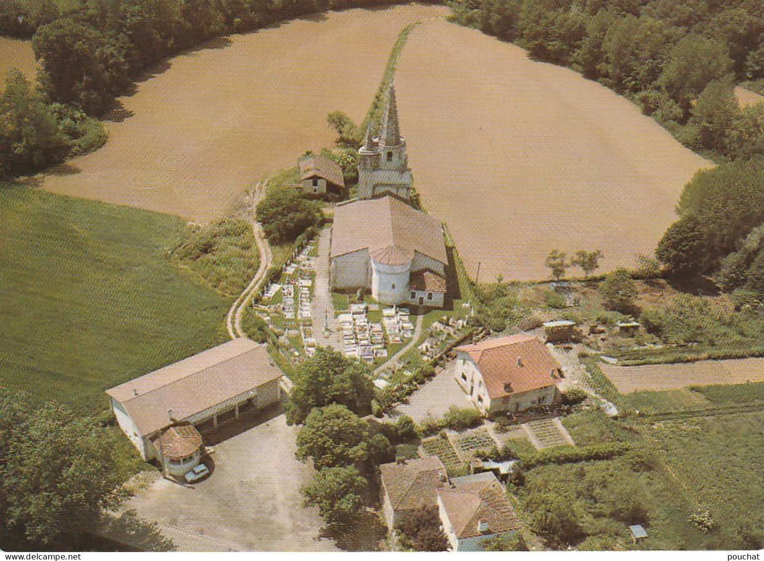 DE 20 -(40) NOTRE DAME D' AUDIGNON - CIMETIERE - VUE AERIENNE - CARTE COULEURS  -  2 SCANS - Other & Unclassified