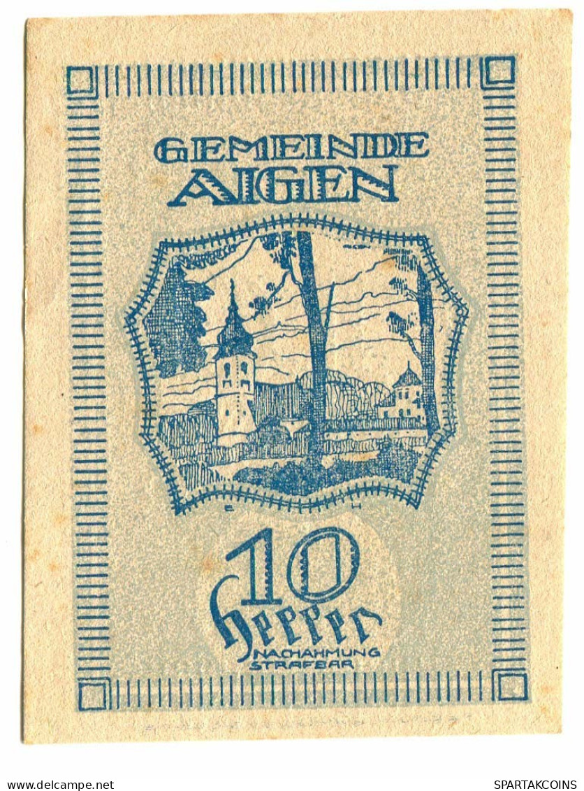 10 Heller 1920 AIGEN Österreich UNC Notgeld Papiergeld Banknote #P10261 - [11] Local Banknote Issues