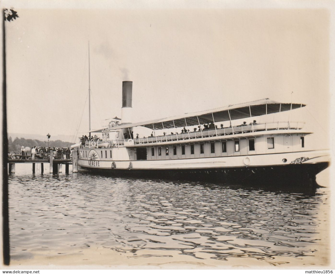 Photo 1901 OUCHY - Port De Lausanne, Le Bateau à Vapeur "Genève" (A255) - Lausanne