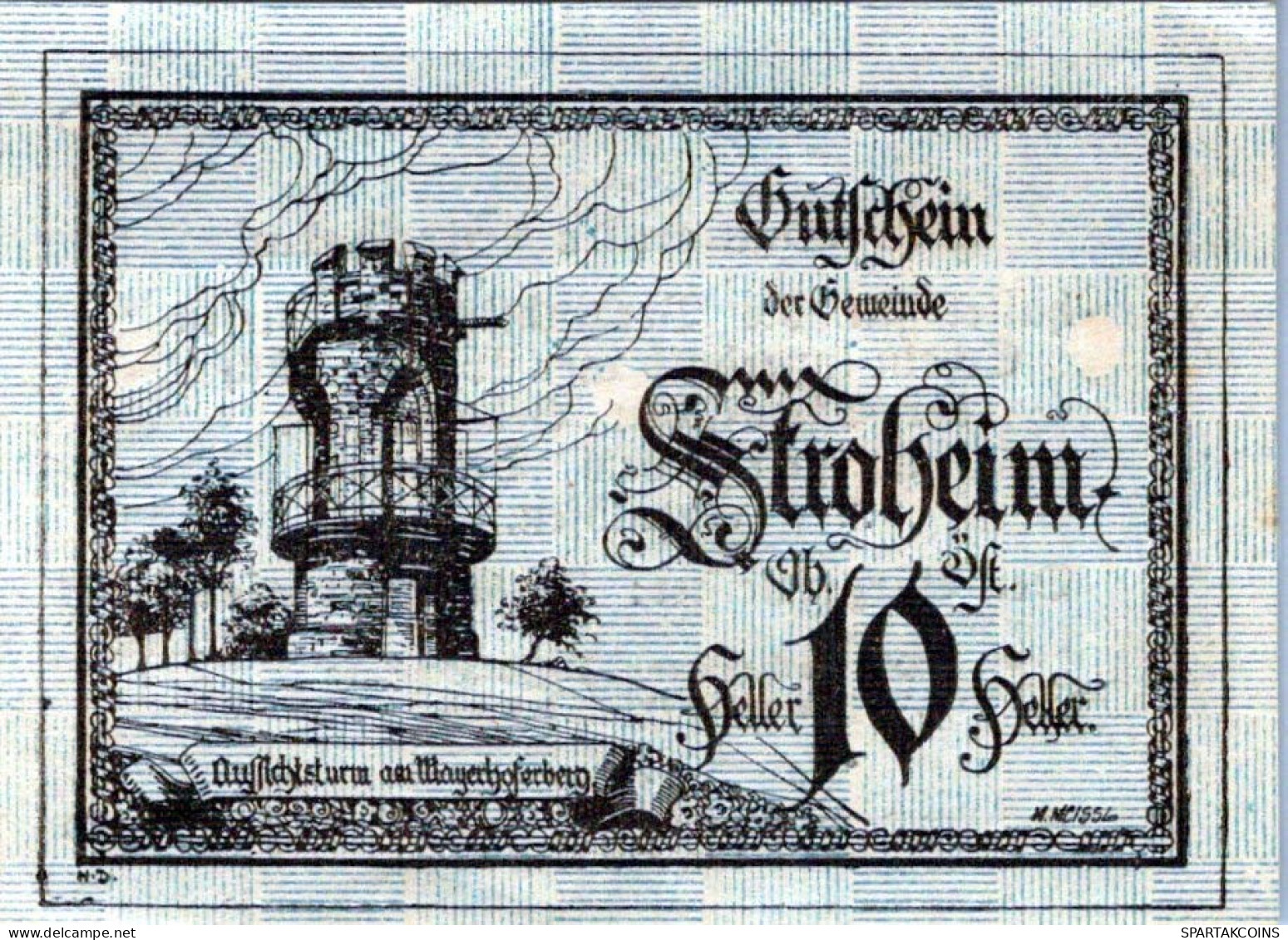 10 HELLER 1918-1922 Stadt STROHEIM Oberösterreich Österreich Notgeld #PE866 - [11] Local Banknote Issues